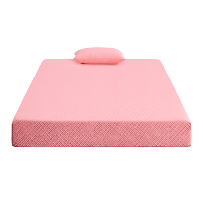 Full Mattress And Pillow , 7", Pink, Gel- Charcoal Memory Foam, Ventilated For A Calm Nap In Gel Foam With Charcoal, -Wicking Peaceful Night