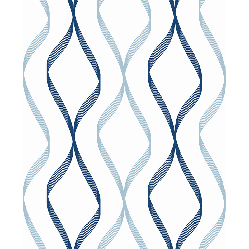Ejona Peel & Stick Geometric Roll, Celtic Blue/Dewdrop