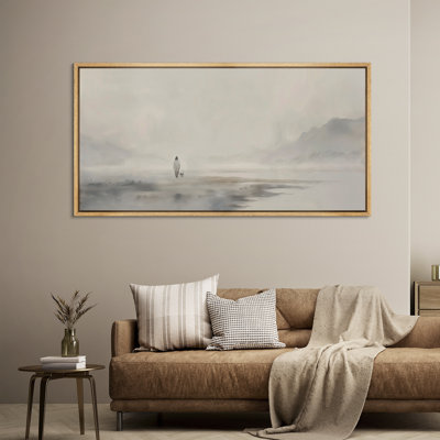 Reproduction d'art sur toile encadrée, "Jésus-Christ et l'agneau perdu, gris verdâtre"
