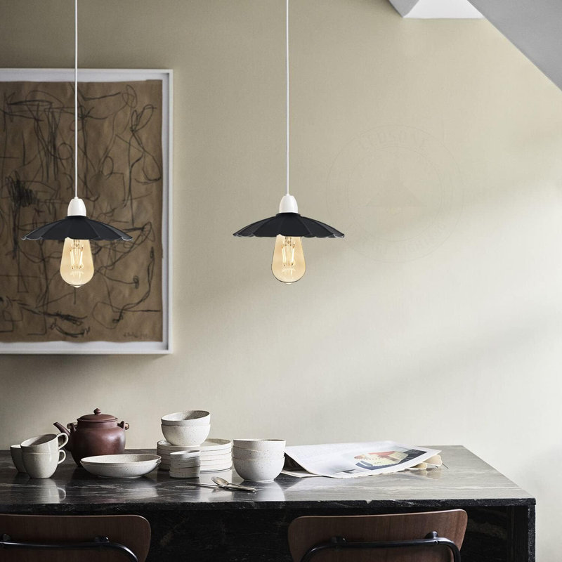8cm H Metal Empire Lamp Shade, Black