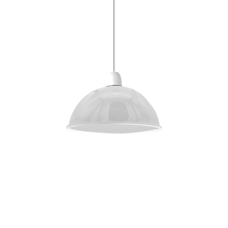 Hedia 10cm H Metal Bowl Pendant Shade ( Uno ), White