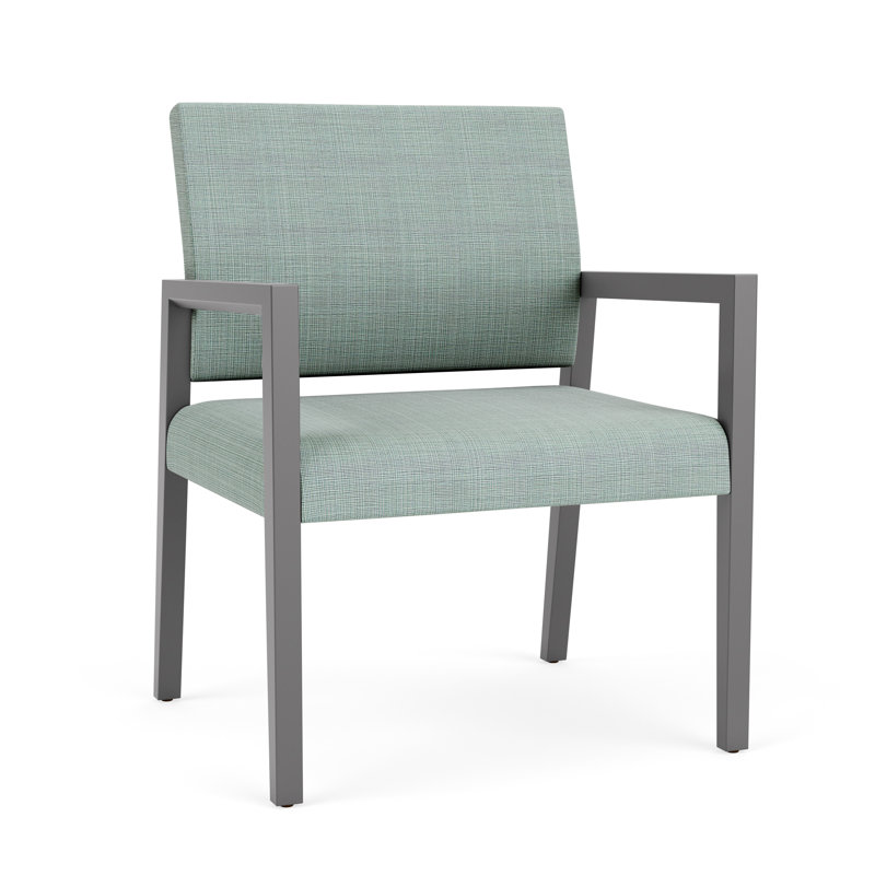 Chaise d'invité surdimensionnée Brooklyn, Étain, Chambray écume de mer