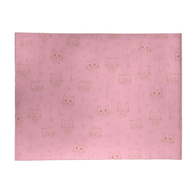 Tapis zone rose fait main