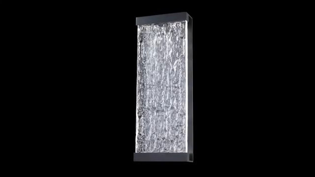 Fusion 14" Black Glass LED Outdoor Wall Light