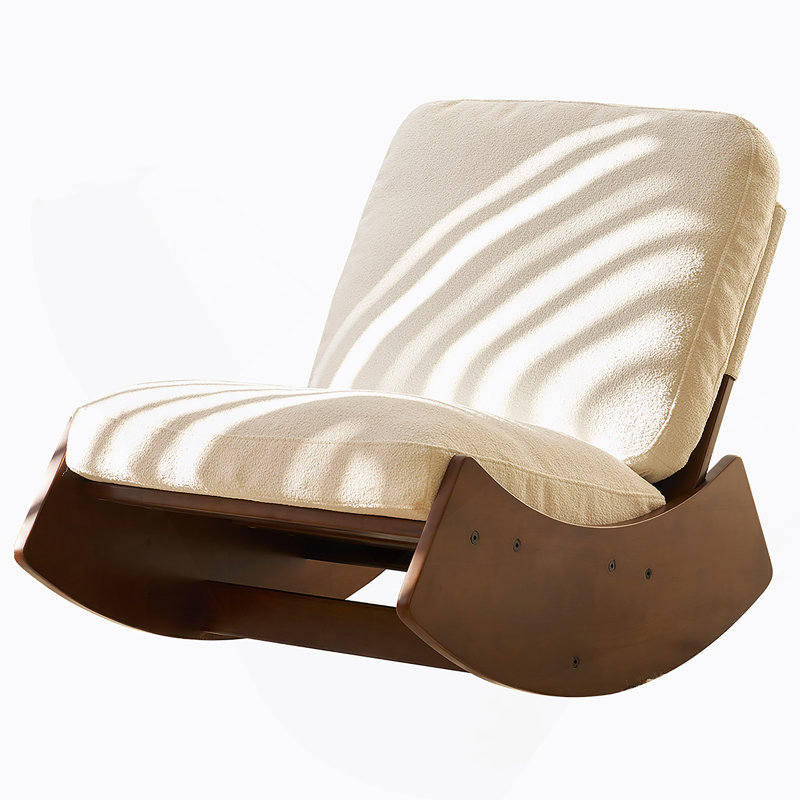 Chaise berçante confortable, fauteuil oscillant de haute qualité, Blanc