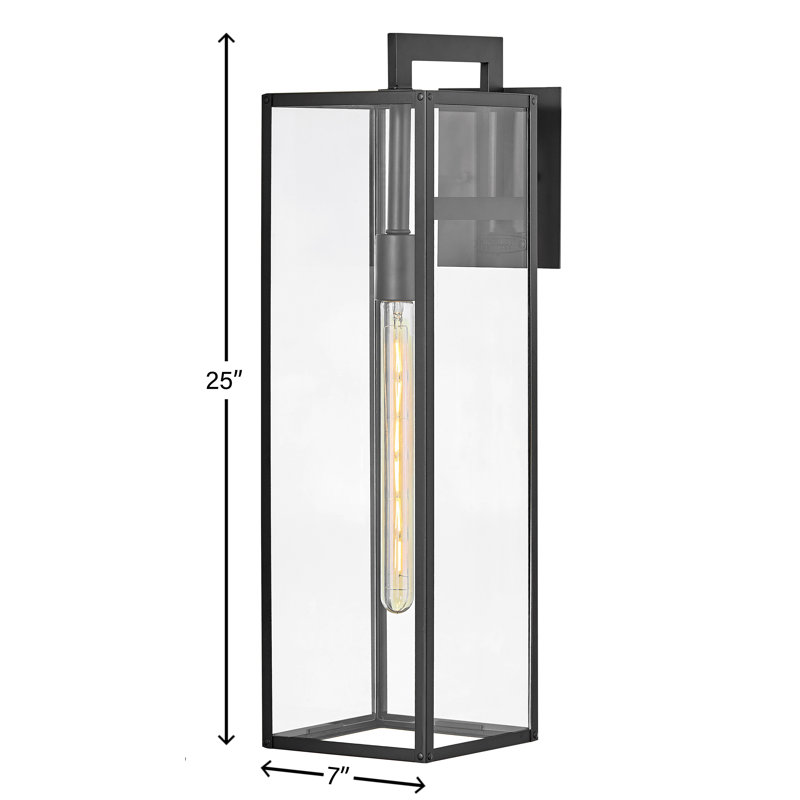 Max Black 1 - Bulb Outdoor Wall Lantern, 25" H x 7" W x 10.5" D