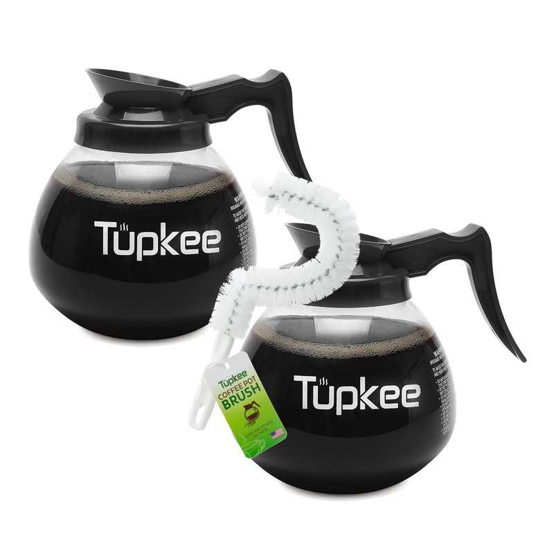 Ensemble de 12 cafetières commerciales de 12 tasses avec brosse de nettoyage, décanteurs en verre 64 oz