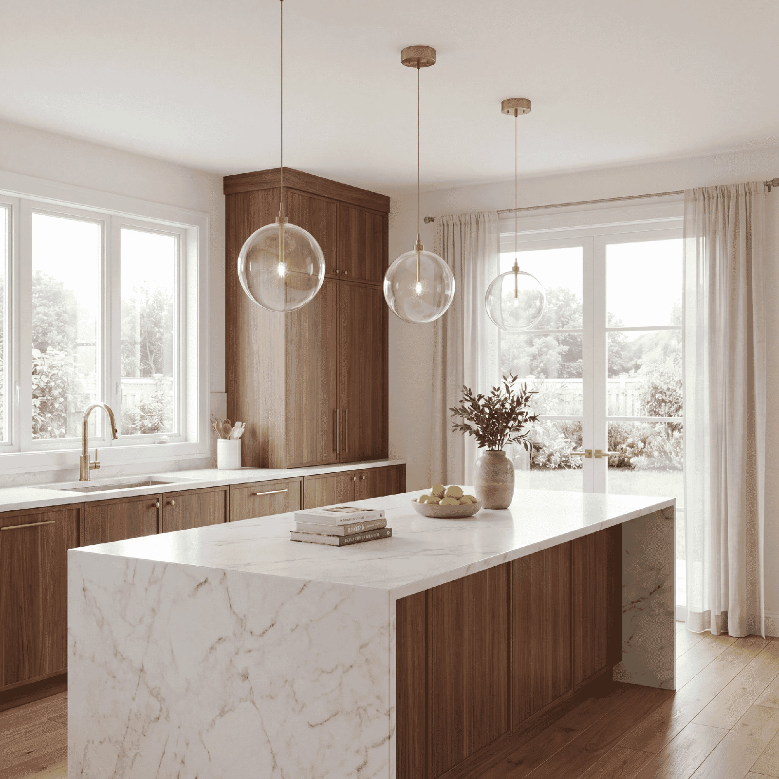 Jeanna Single Light Glass Dimmable Pendant, Nickel