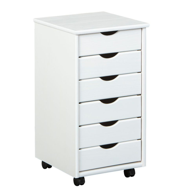 Simon Rolling File Cabinet, White