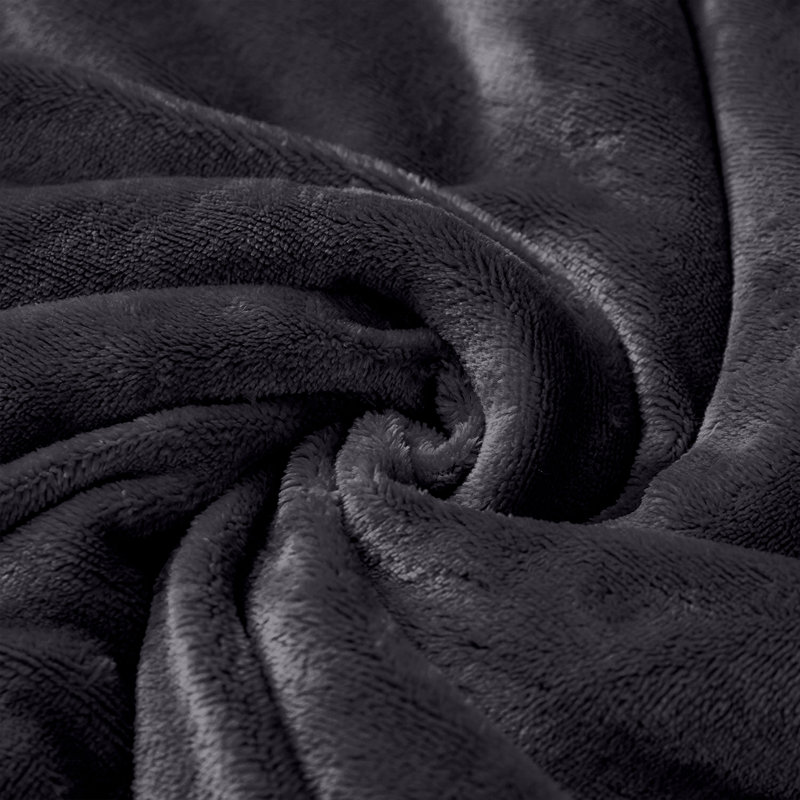 Sherpa Fleece Fur Thick Reversible Blanket Throw, 240cm x 200cm, Grey