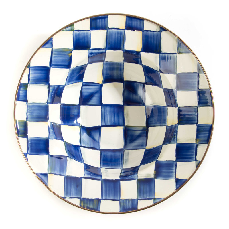Serving Bowl, White/Blue