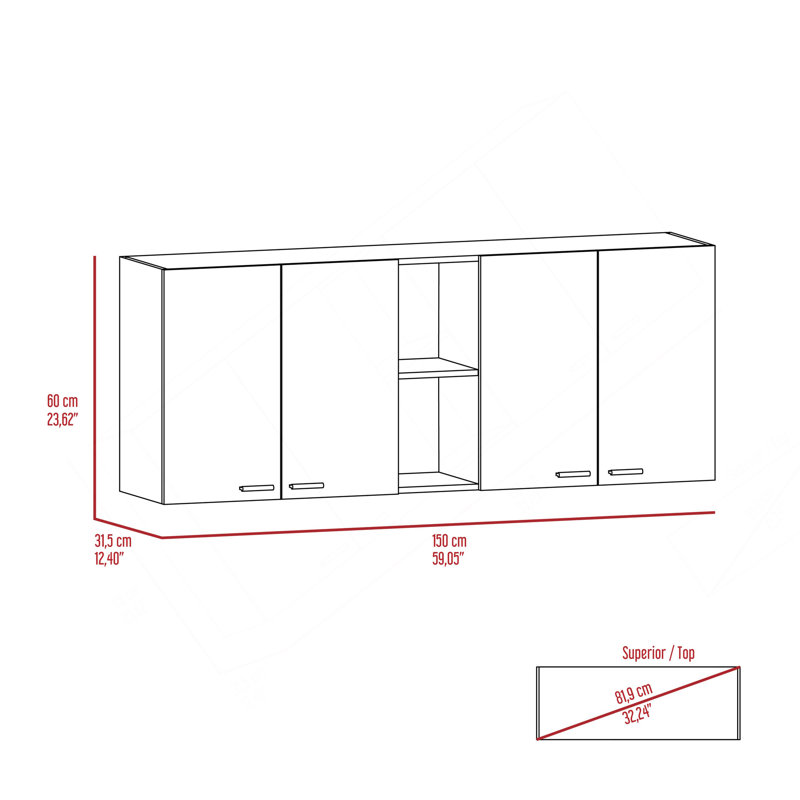 Ensemble de cuisine 2 pièces, 150 armoire murale + évier utilitaire avec armoire, noir / blanc