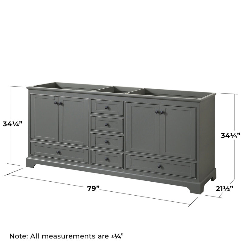 Base de meuble-lavabo double Deborah, Gris foncé / noir mat