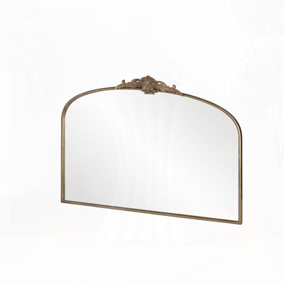 40"x30" Arched Antique Brass Mirror