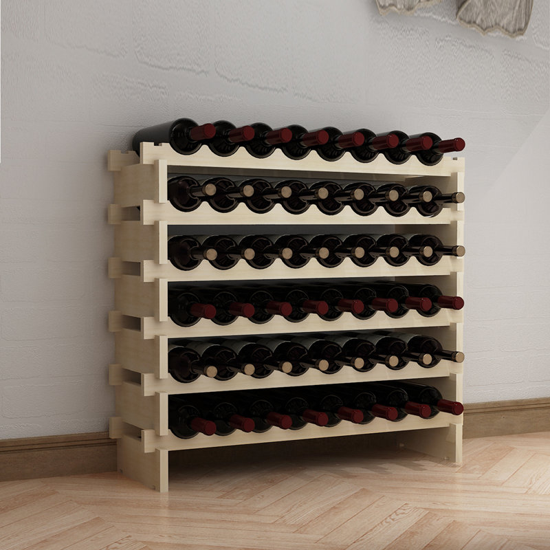 Support à vin en bois naturel Avant, H 28,3 po x l 35,4 po x P 11,8 po