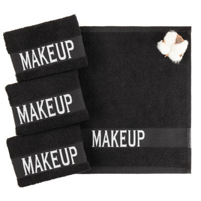 100% Cotton Makeup Remover Face Cloth, 4 Packed Makeup Towels 12x12 inches Towels