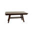 Table de salle à manger contemporaine en noyer foncé, tablette incluse, table en bois d'hévéa avec placage, base-978083808