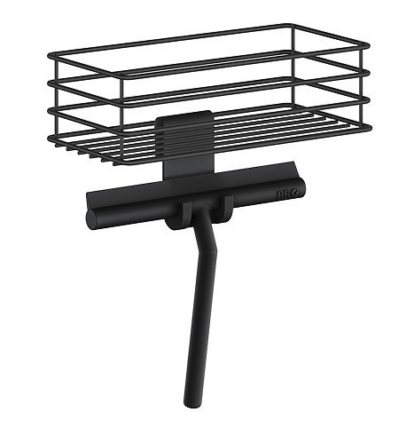 Squeegee with hook - silicone coated , black