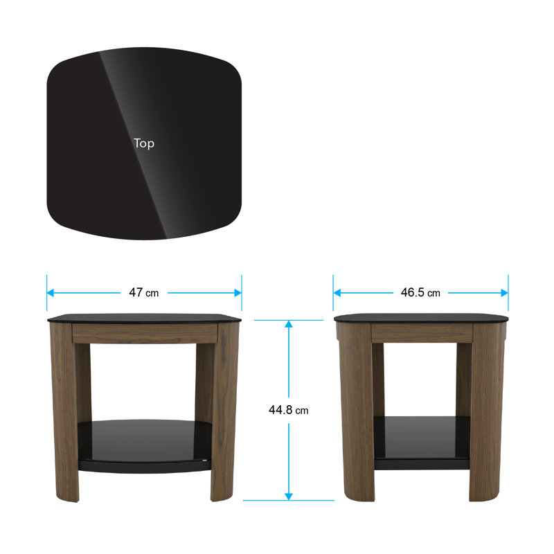 Ayala Glass Top End Table, Walnut