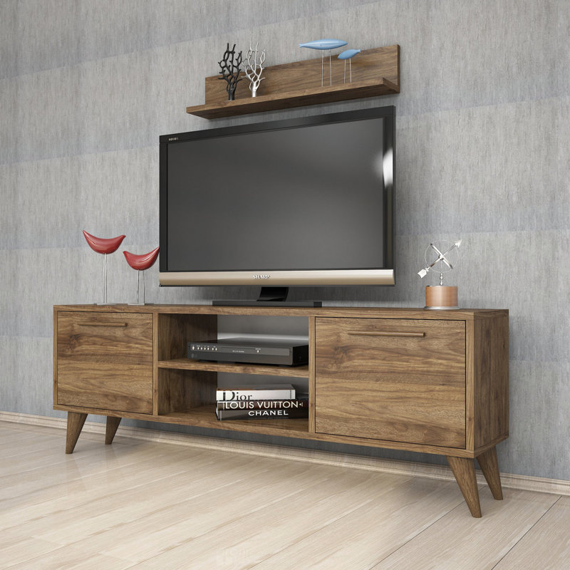 Meuble audio-vidéo pour téléviseur de 55 po ou moins, Noyer