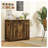 3 Drawers Kitchen Sideboard Cabinet - Rustic Brown Modern Storage With Adjustable Shelves For And