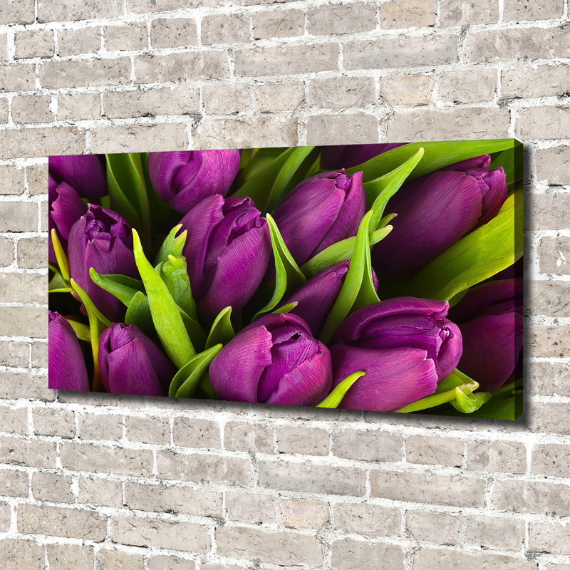 Purple Tulips - No Frame Print, Canvas, 70cm H x 140cm W
