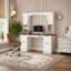 Bureau d'ordinateur tendance de style ferme avec tablette, poste de travail de bureau à domicile de style milieu du siècle avec poste de charge et plateau pour clavier, bureau tout-en-un avec tiroir à dossiers pour les études et le bureau.-328778873