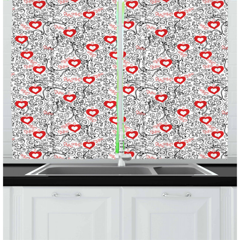 Floral Tailored Kitchen Curtain