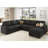 Chasidi U-Shaped Sectional Sofa Bed Pull Out Sleeper Couch With Storage Chaise-2117907378