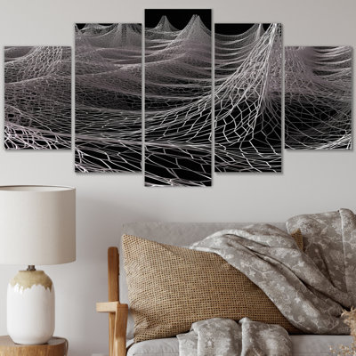 Abstract Light Infinity Matrix IV - Fractals Canvas Art Print - 5 Panels