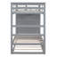 Lit simple superposé avec structure en bois massif et lit gigogne gris - Espace chambre à coucher essentiel-1363176617