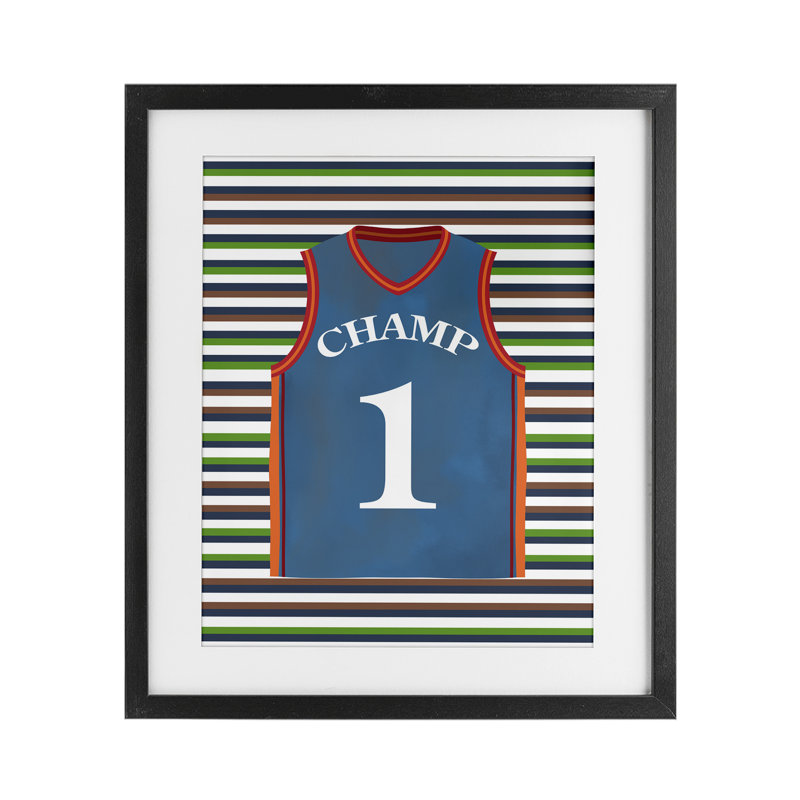 «Stripes And Sports Jersey», reproduction encadrée sous verre, conception de Marcus Prime, H 16 po x l 13 po