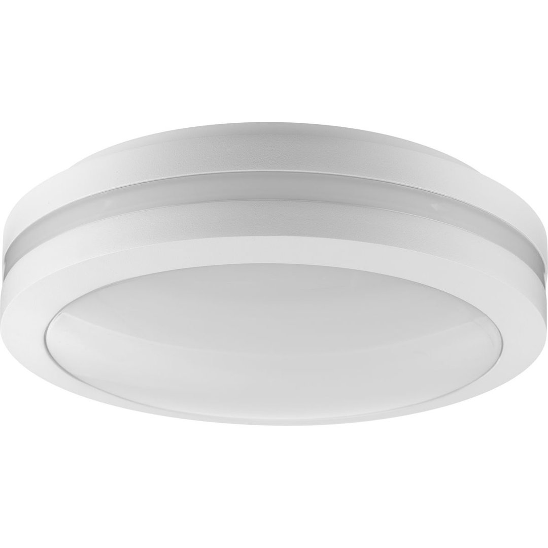 Hard Nox White 12-In Die Cast Round Flush Mount Light Progress Lighting Fixture 