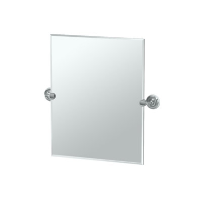 Designer II Frameless Rectangle Bathroom Vanity Mirror | Pivoting (Tilts) and Beveled Mirror