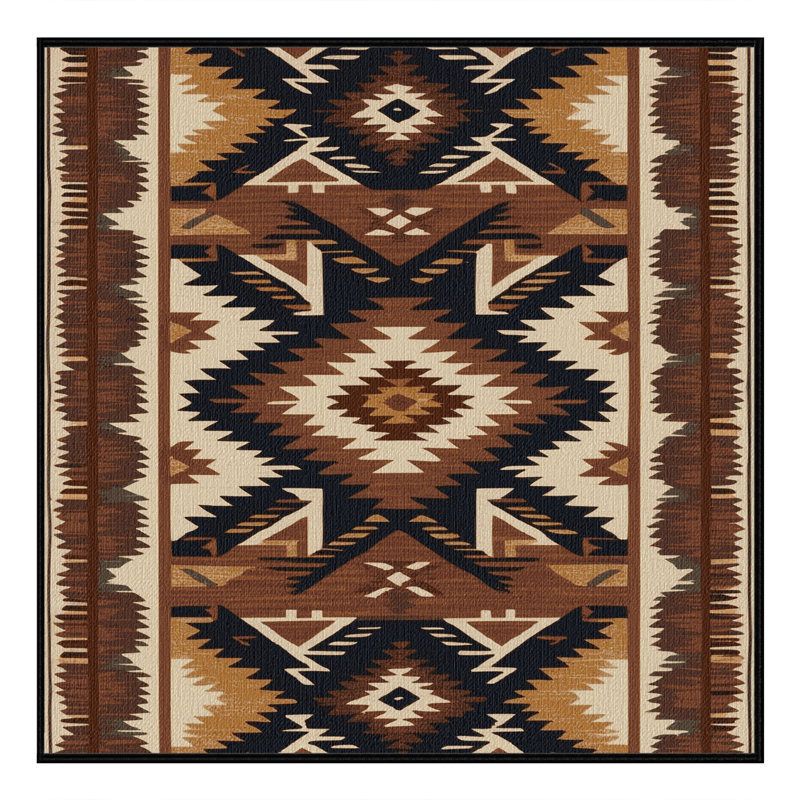  Tapis lavable Southwestern Aztec Southwestern, Carré 4 pi