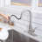 Brushed Nickel Single Handle Kitchen Faucet with Pull Down Sprayer