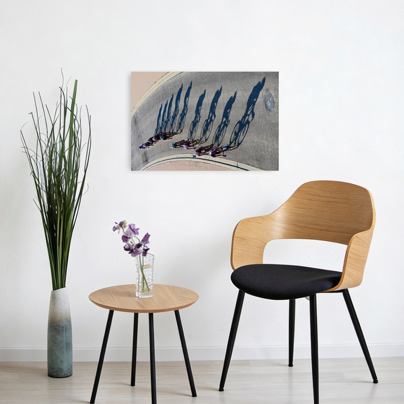 «Sunny Cycling Shadows Abstract Geometric Contemporary Landscape Nature», reproduction d'art murale, 16" H x 24" W