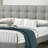 1Pc Eastern King Size Bed Grey Polyfiber Tufted Headboard Platform Bedframe-1177444727-1177444731