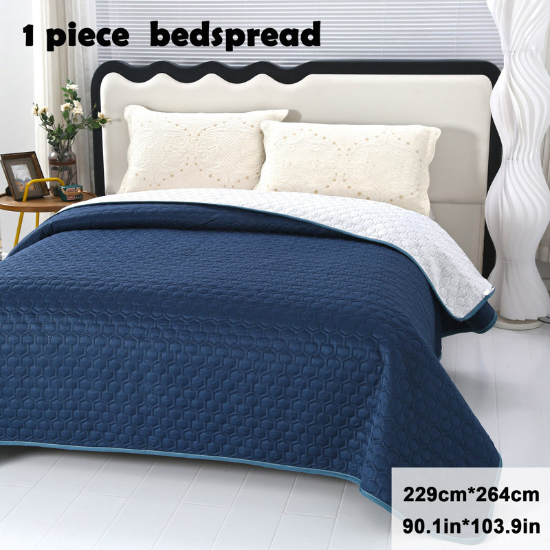 Solid Color Bedspread - Royal Blue - 229×264Cm, Royal Blue, Queen