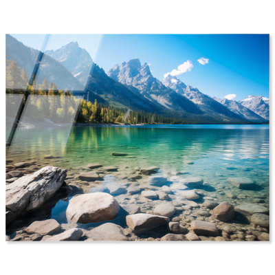 Crystal Lake Peaks Travel Photography Acrylic Print by Notoriart