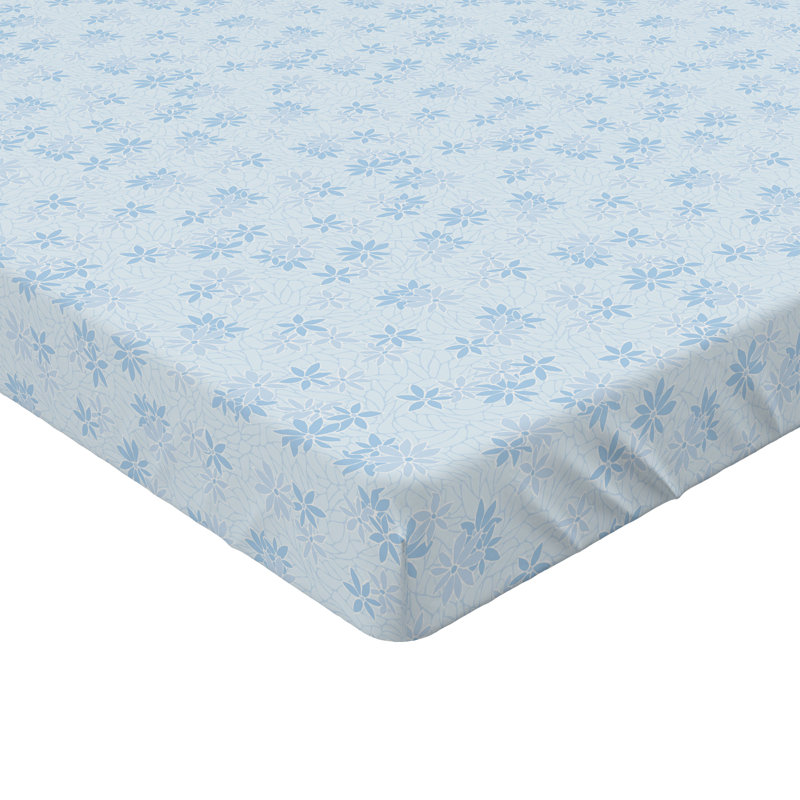 Drap-housse Ambesonne, Drap-housse simple TG, Bleu doux, bleu ciel foncé / floral