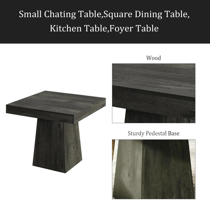 Small Chating Table,Square Dining Table,Kitchen Table,Foyer Table, Dark Gray