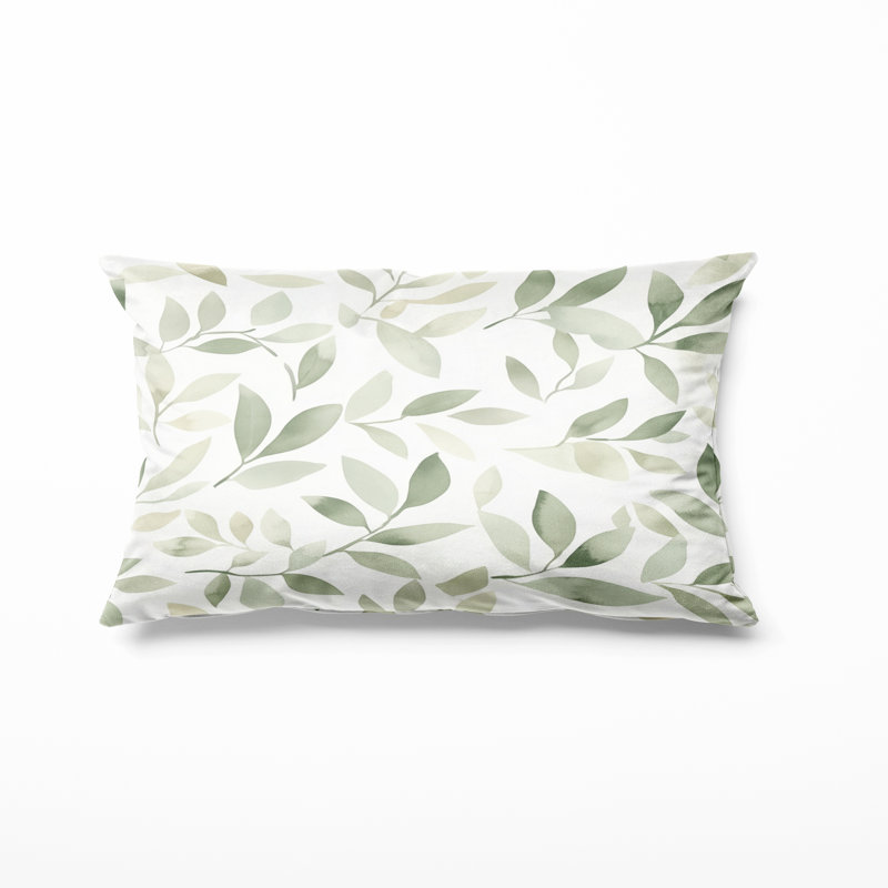 Coussin Modern Modern - coussin abstrait imprimé sauge, H 12 po x l 20 po
