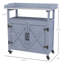 Banc de rempotage extérieur gris. Bois avec compartiment de rangement. Surface de travail en aluminium. Roues en caoutchouc pour un mouvement pratique. Rouille. Pour le jardinage des fruits. Rangement pour banc l 32,81 po x P 16 po x H 37,5 po.