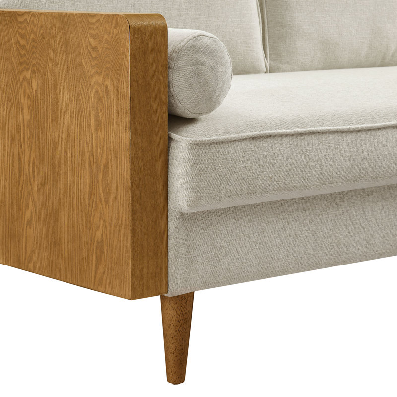 Kellan Performance Velvet Sofa In Walnut Alabaster, 33.86" H x 61.22" W x 31.89" D, Noyer tissé chiné beige clair, 2