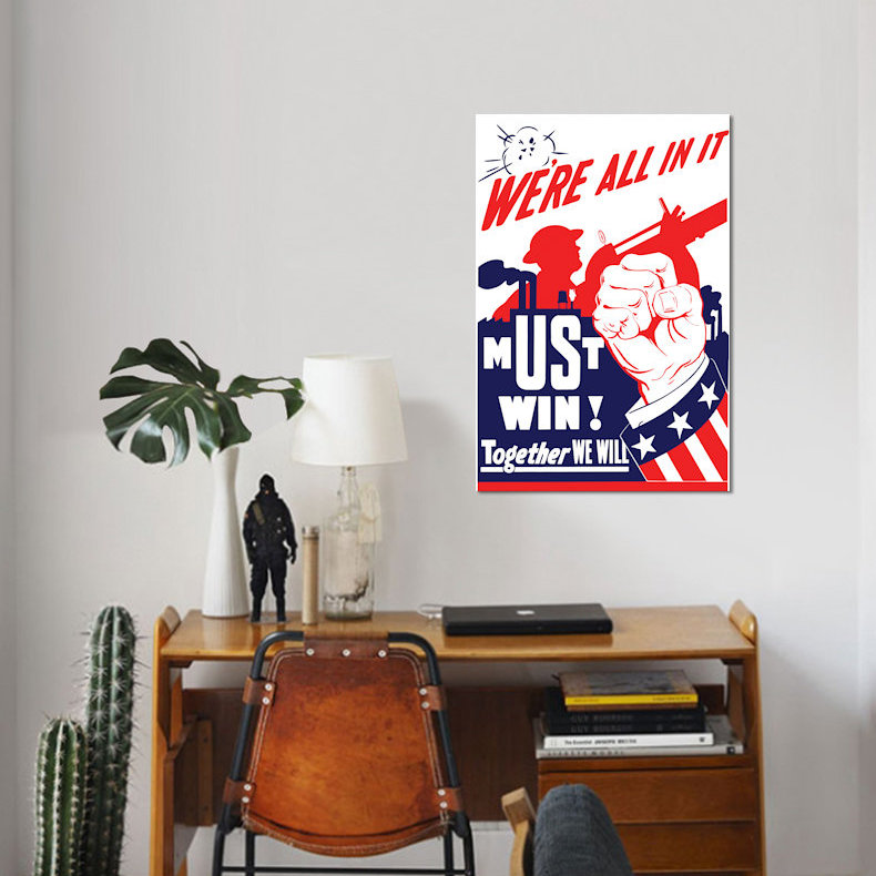 « wwii propaganda poster i », affiche rétro sur toile, H 40 po x l 26 po x P 1,5 po, Toile tendue, Pas de tapis