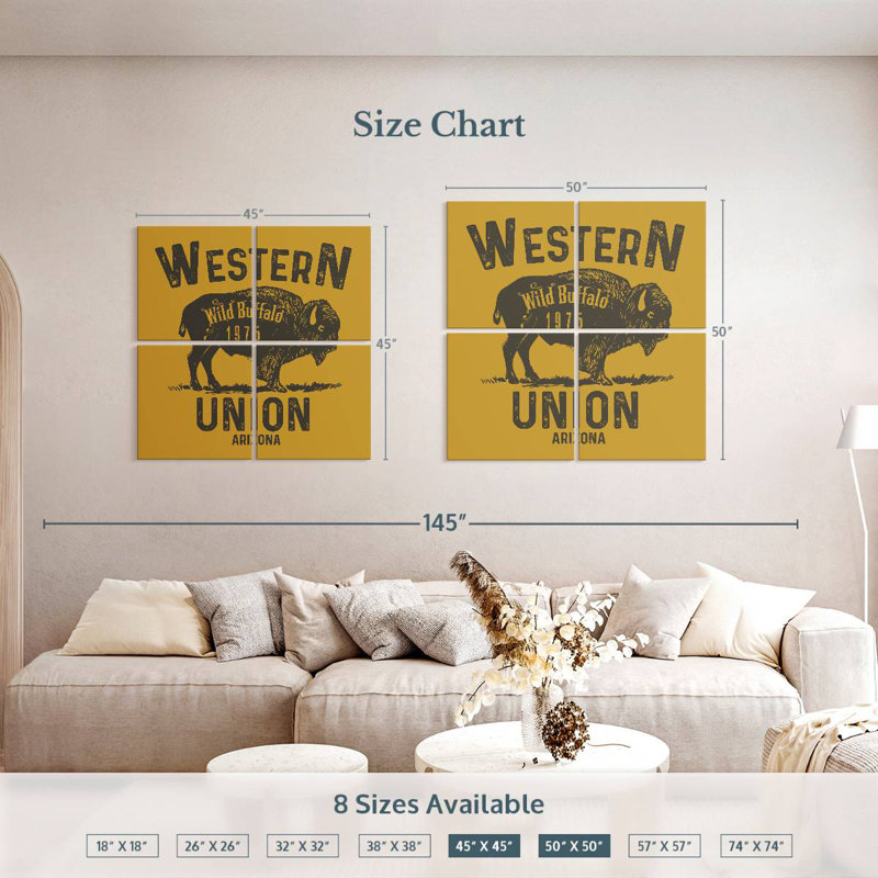 Brampt Western Union Arizona, H 45 po x l 45 po