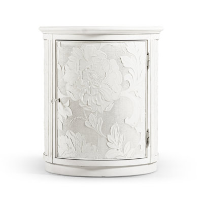 White Solid Wood End Table