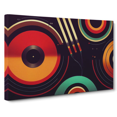 Interesting Vinyl Record Art - Wrapped Canvas Print