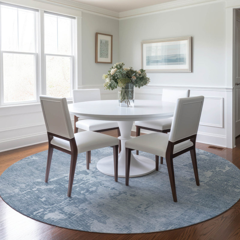 Tapis intérieur / extérieur bleu lavable Enoa , 8 pi x 8 pi